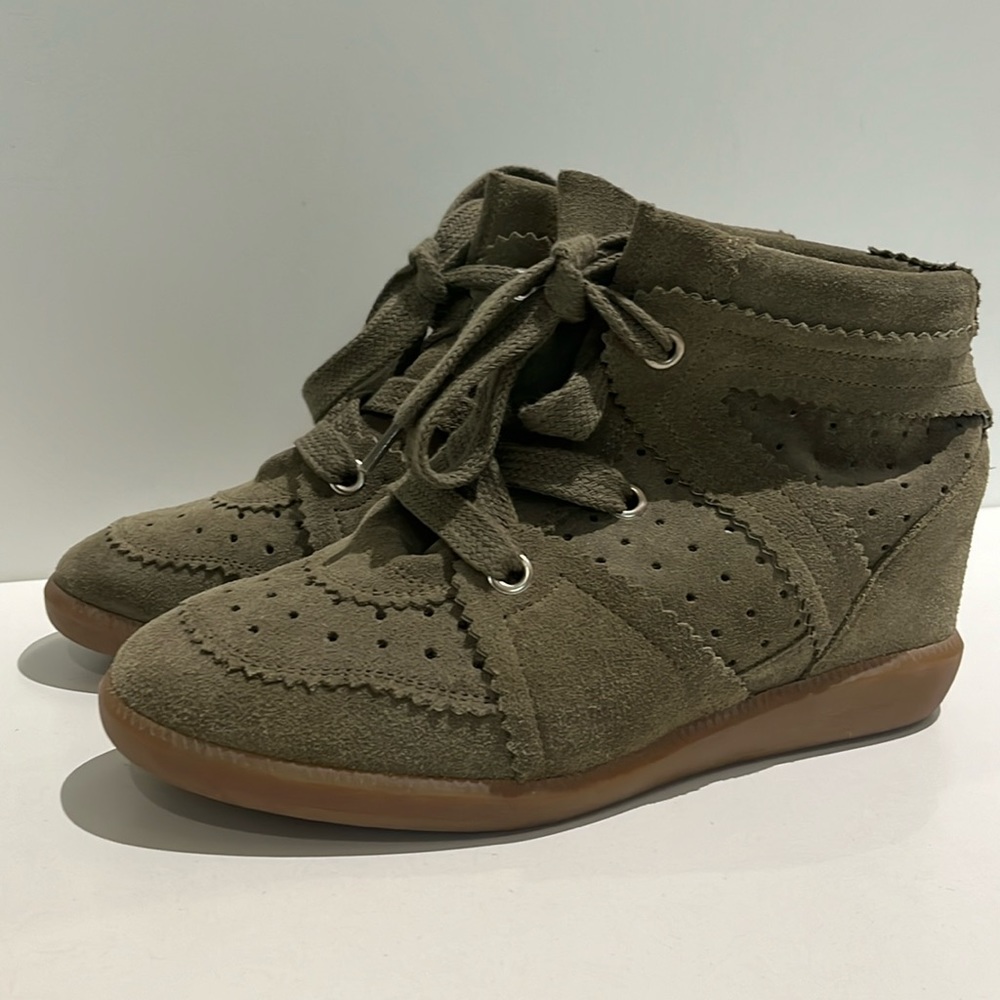 Military green sneakers, high top, Swede. Perfect condition. New!!!